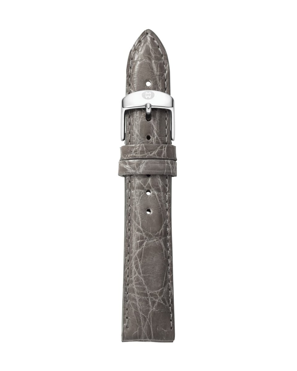 16mm Gray Crocodile Watch Strap